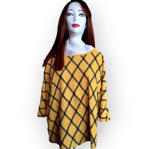 Cleo Mustard Checkered Blouse
